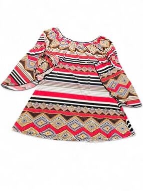 2B Clothing Red and black off the shoulder mini dress, L